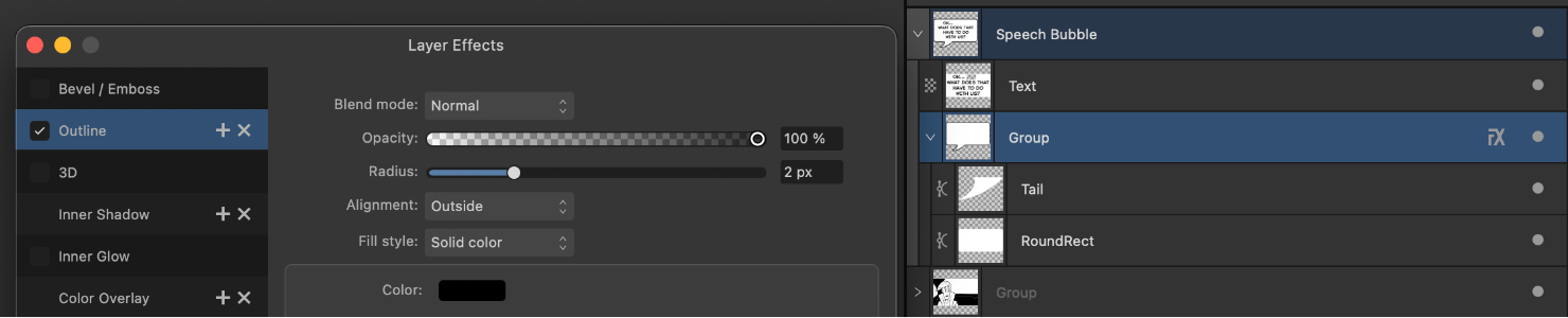 Screenshot layer setup